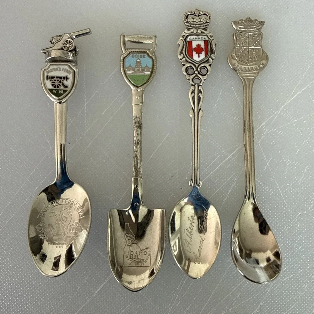 Lot of 13 State/Country Collector Spoons BC, ID, GA, NV, CO, W.VA, MN, PA, CA